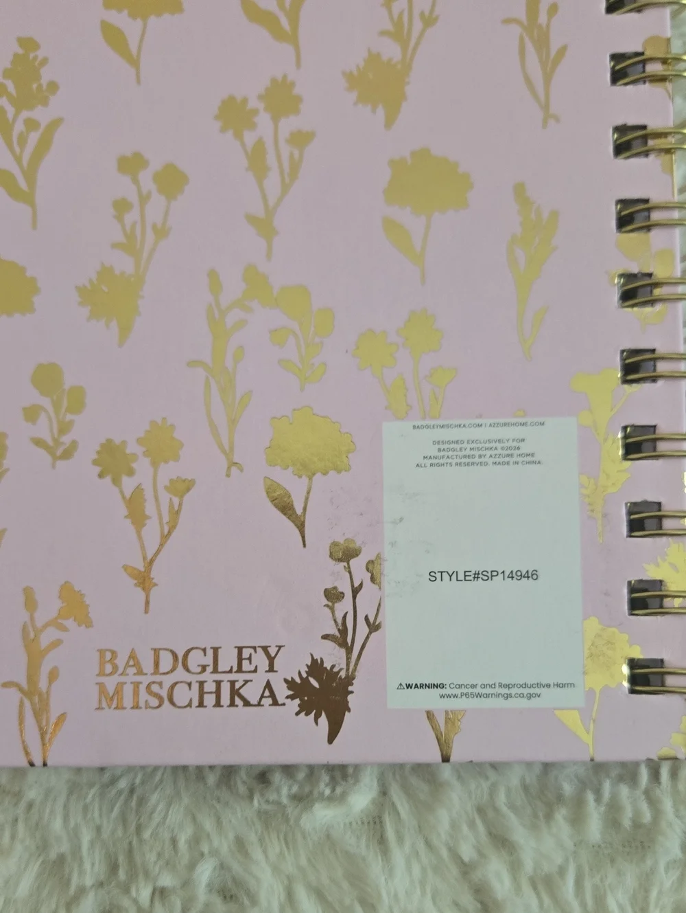 Badgley Mischka With Grace Lavender & Gold Notebook with Pen